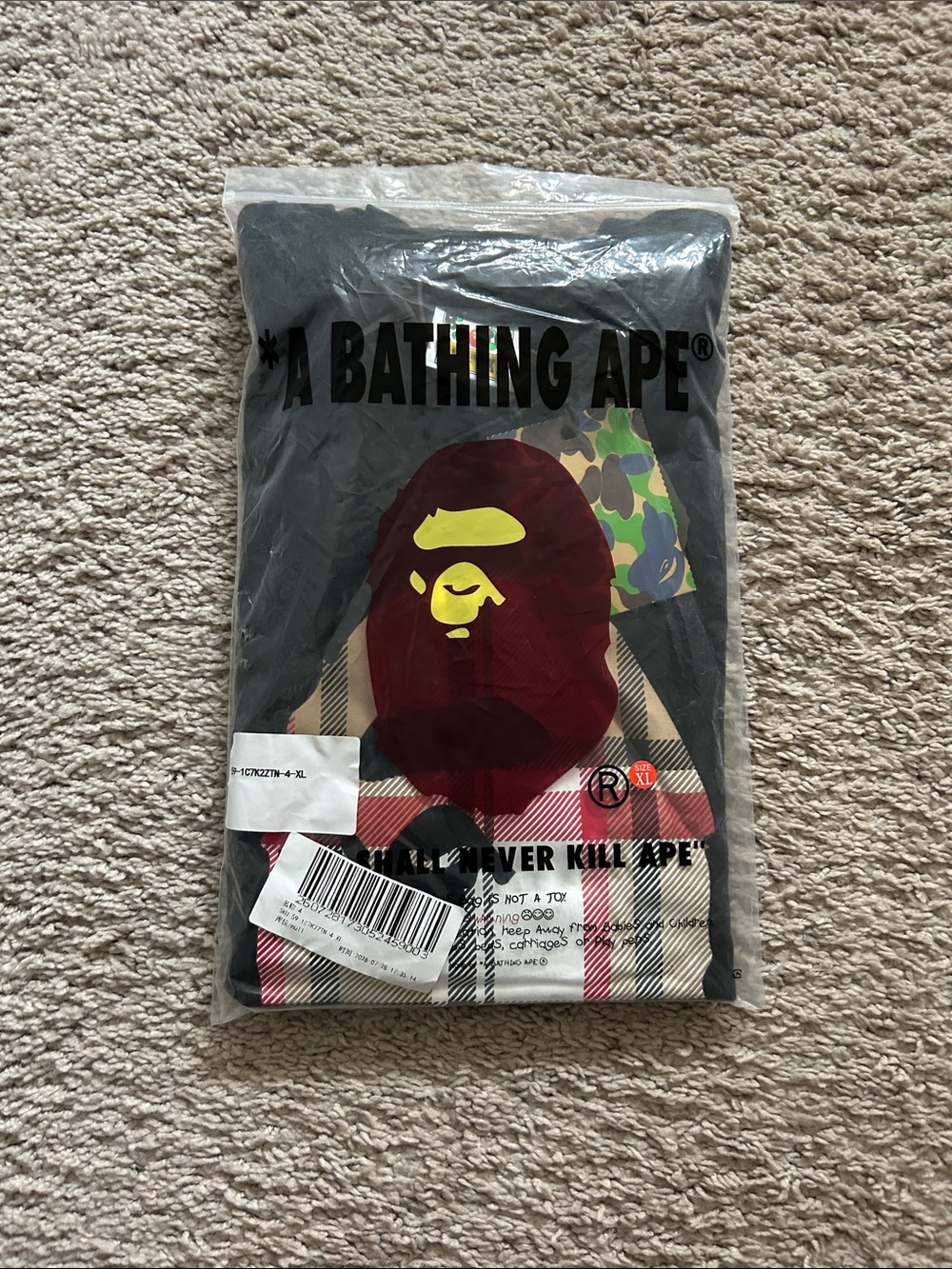 BURBERRY X BAPE Mens black With bag